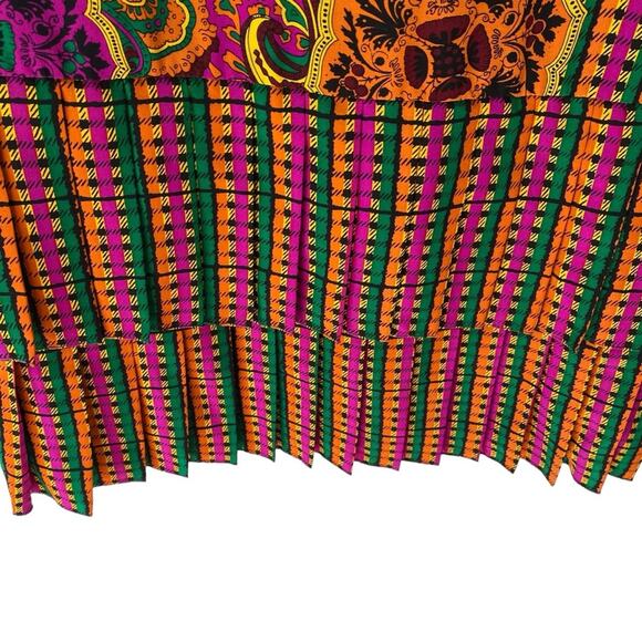 Vintage Oscar De La Renta Silk Medallion Print Pleated Bottom Dress size 8 - Picture 2 of 8